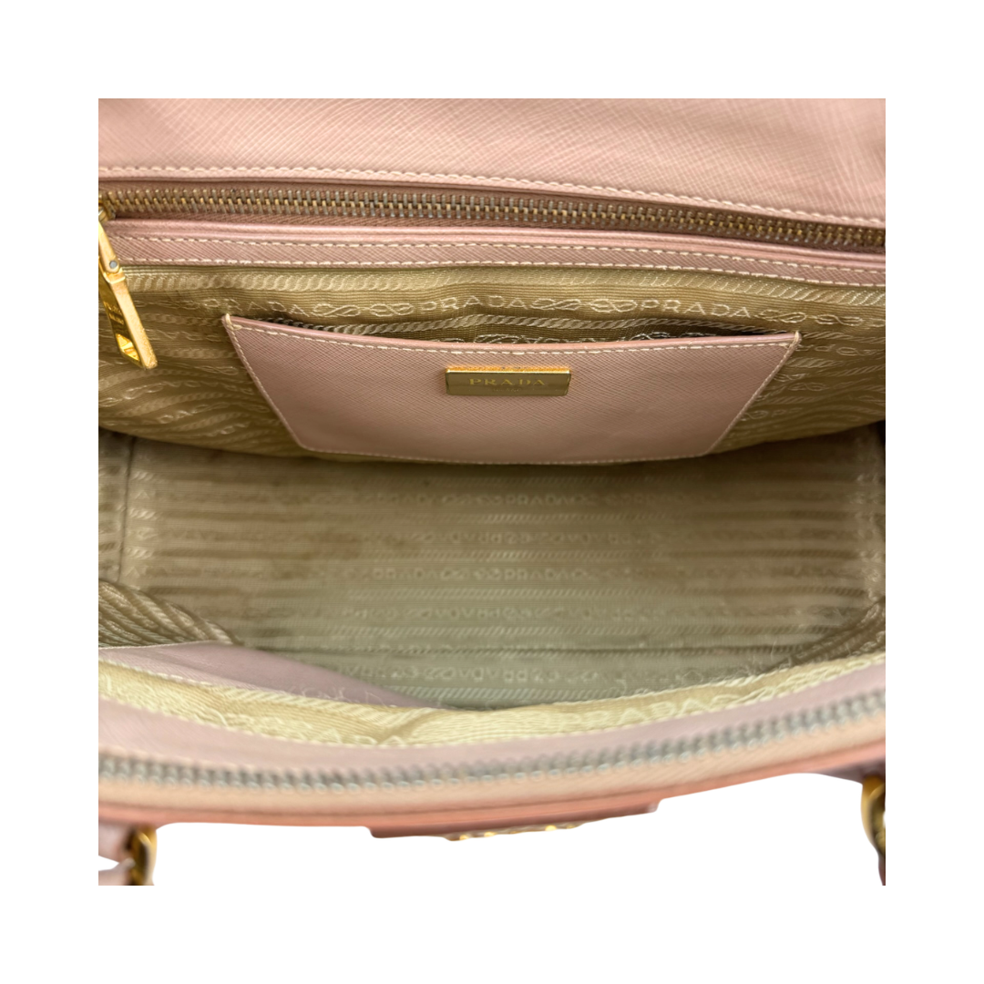 Prada Medium Pale Pink Double Zip Galleria