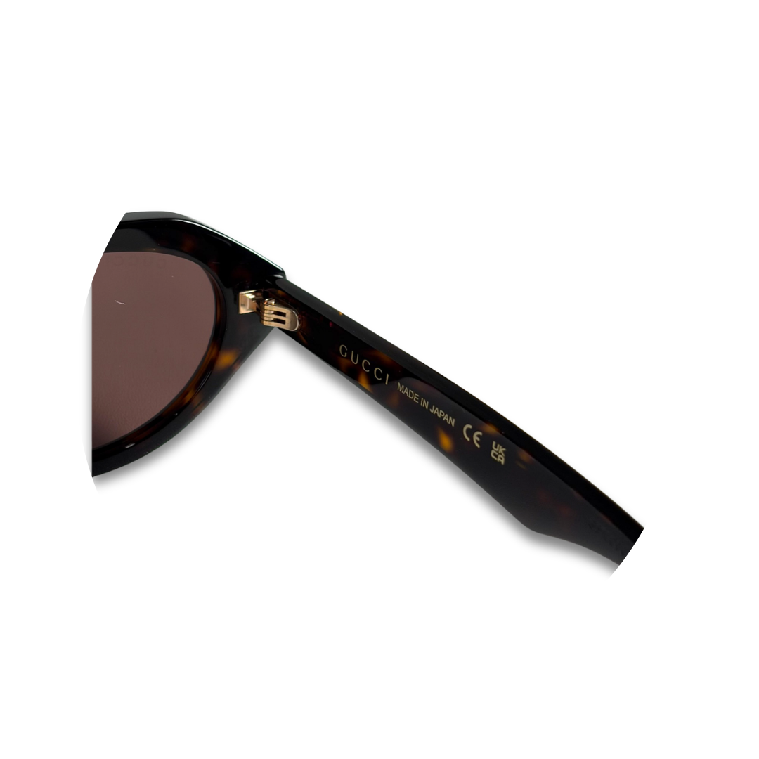 Gucci Oval Tortoiseshell Sunglasses