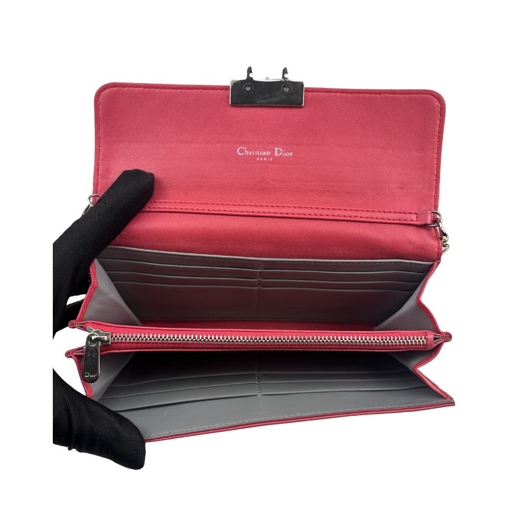 Dior Hot Pink Miss Dior Chain Wallet