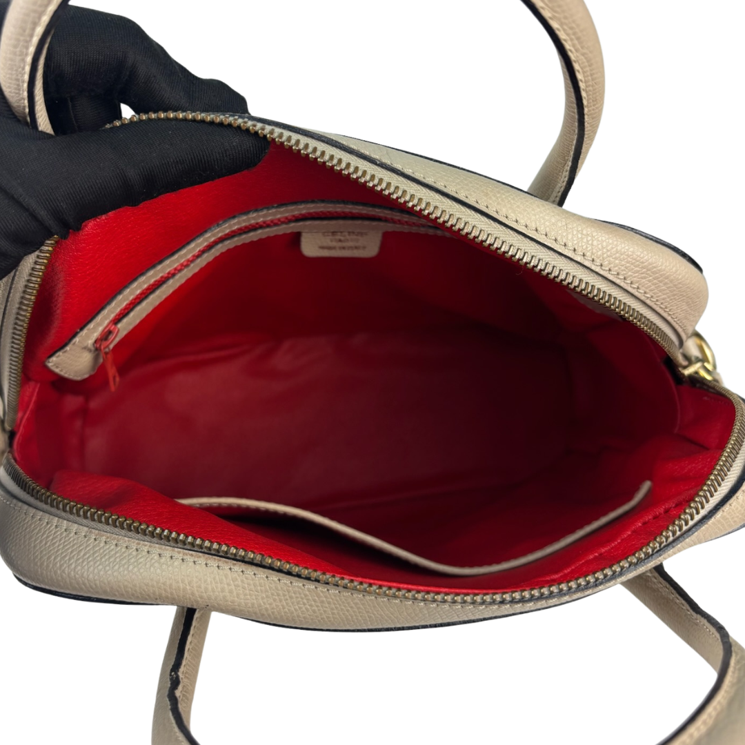 Celine Beige Leather Top Handle