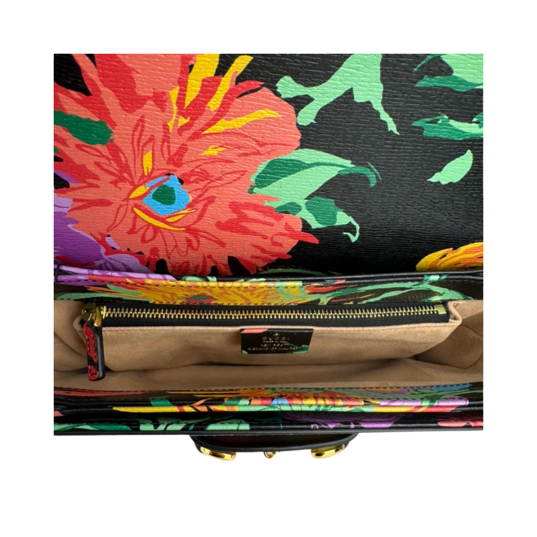 Gucci x Ken Scott Floral Horsebit 1955 Shoulder Bag