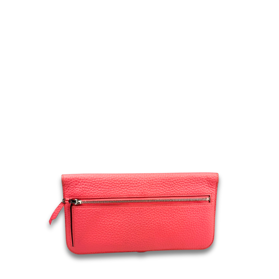 Hermès Clemence Dogon Duo Wallet Rose Jaipur