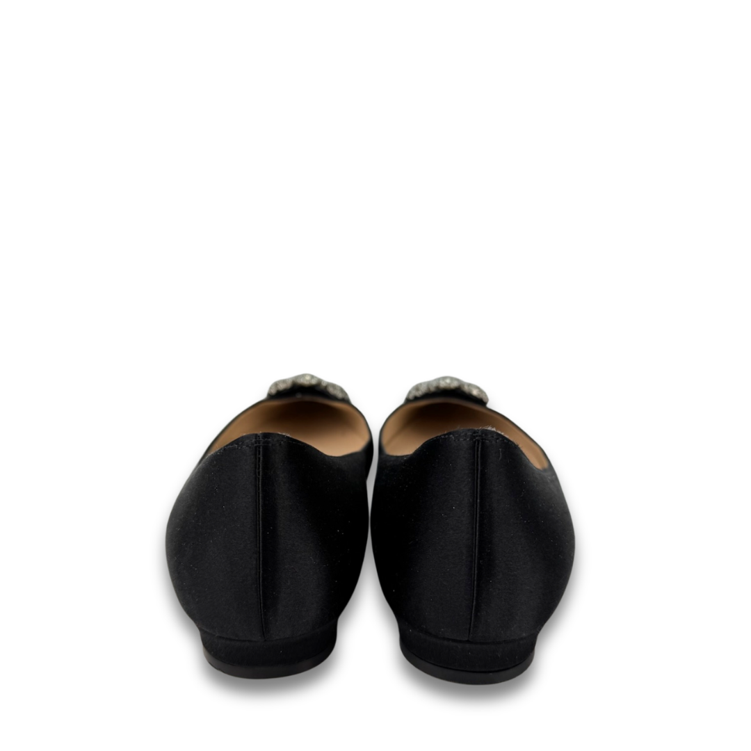 Manolo Blahnik Satin Hangisi Flats - Size 39.5