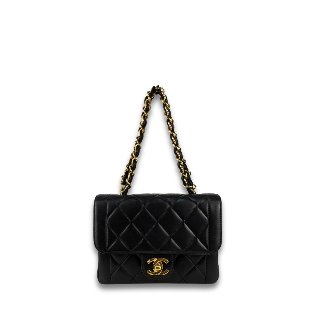 Chanel Black Lambskin Top Handle Mini