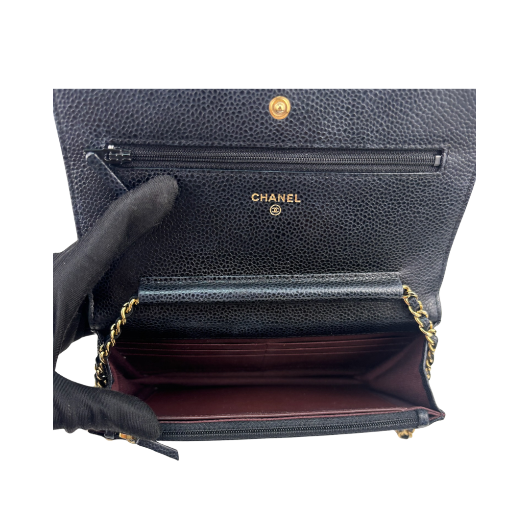 Chanel Navy Caviar Classic Wallet on Chain
