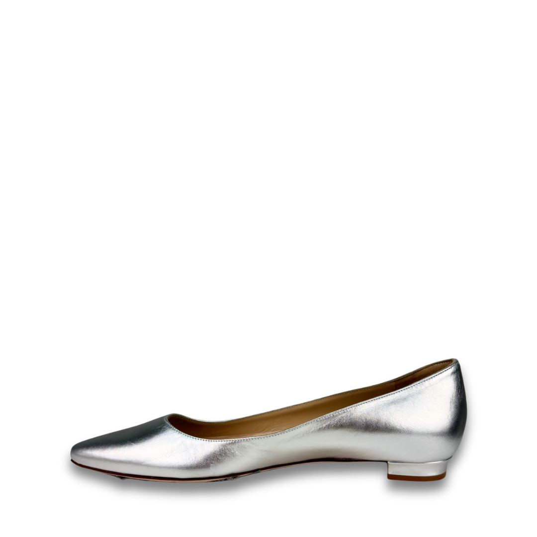 Manolo Blahnik Silver BB Flats - Size 40