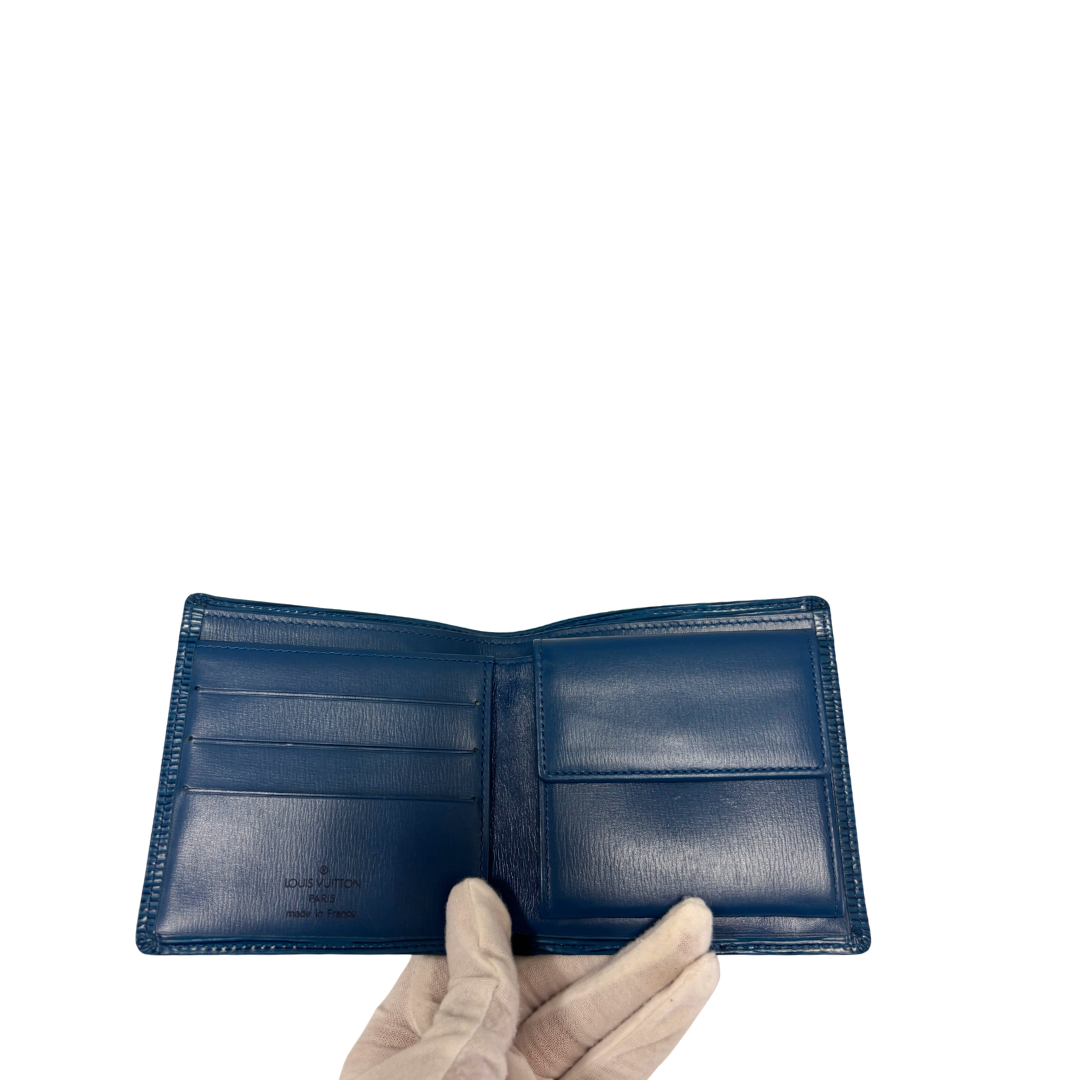 Louis Vuitton Blue Epi Leather Bifold Marco Wallet
