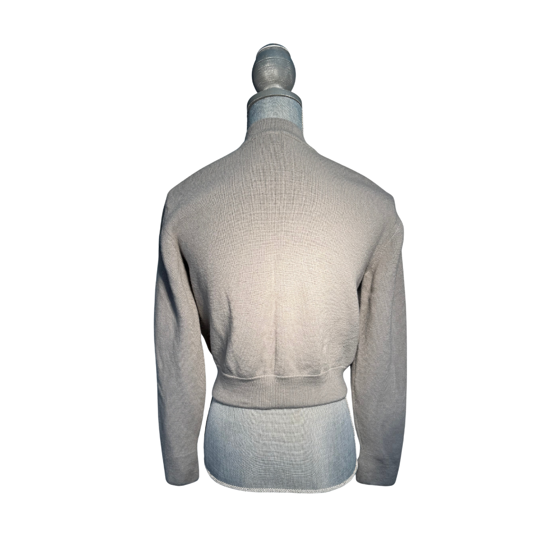 Moncler Silver Padded Cardigan - Size XS