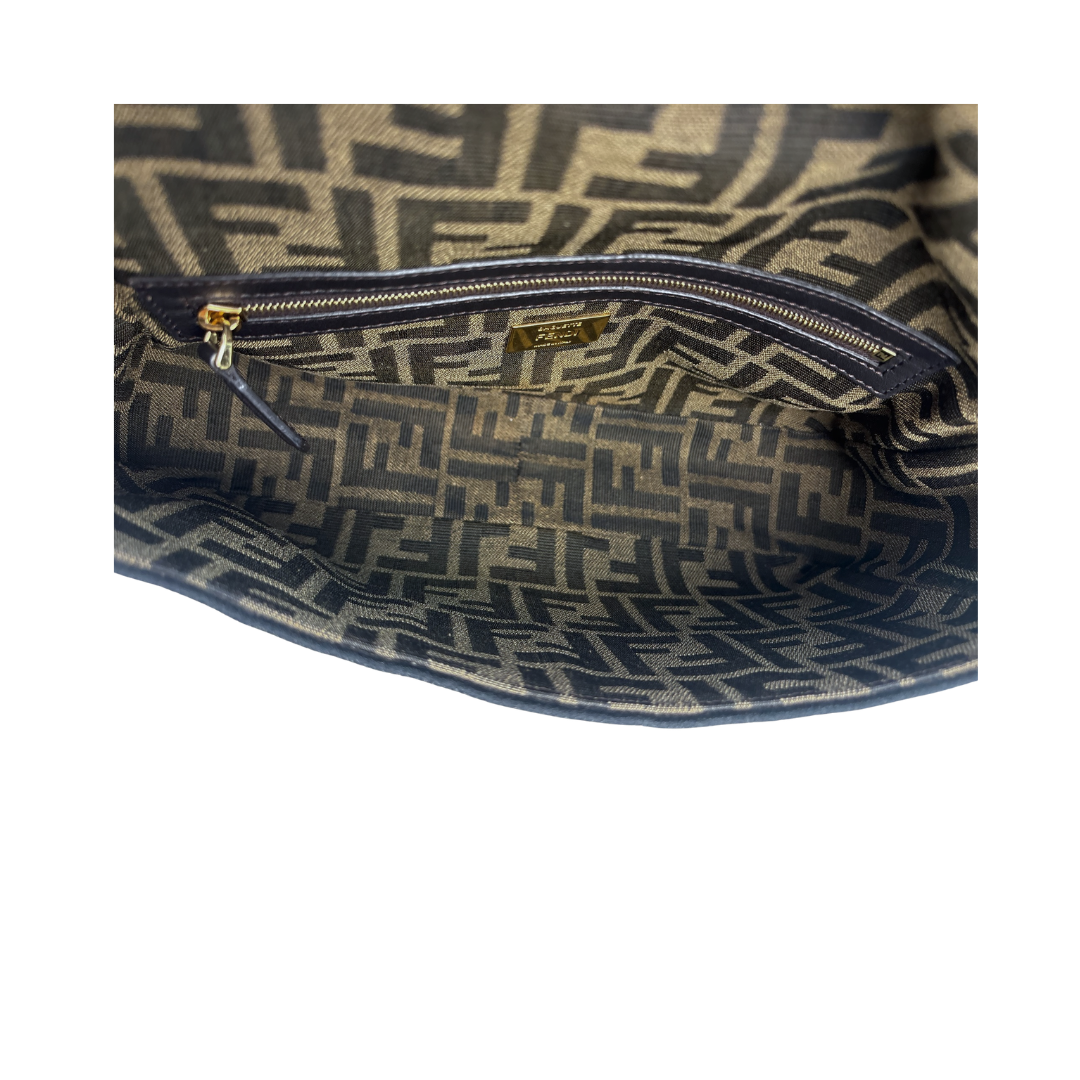 Fendi Jacquard Convertible Baguette