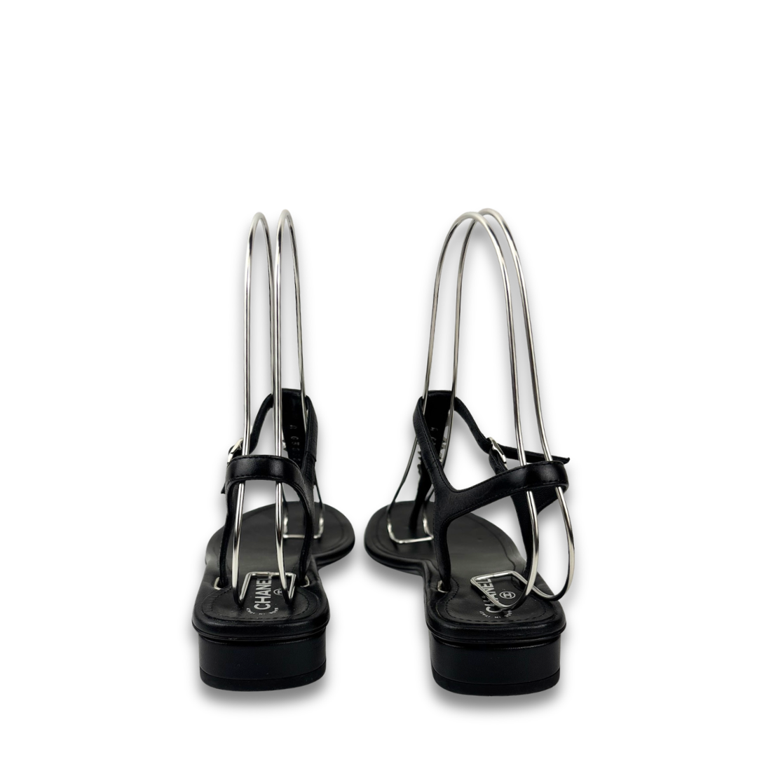 Chanel Charms Thong Sandals - Size 37