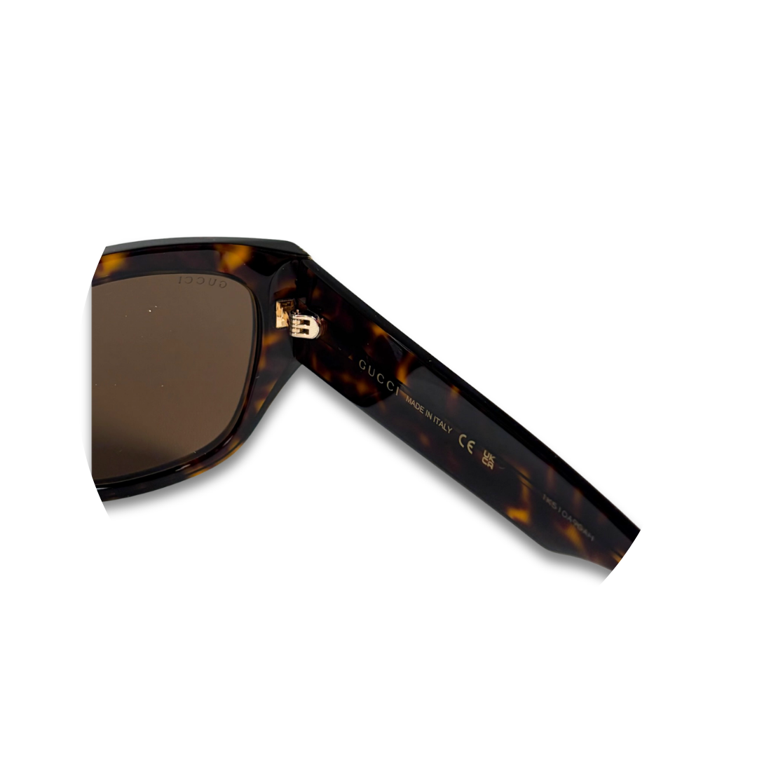 Gucci Square Tortoiseshell Sunglasses