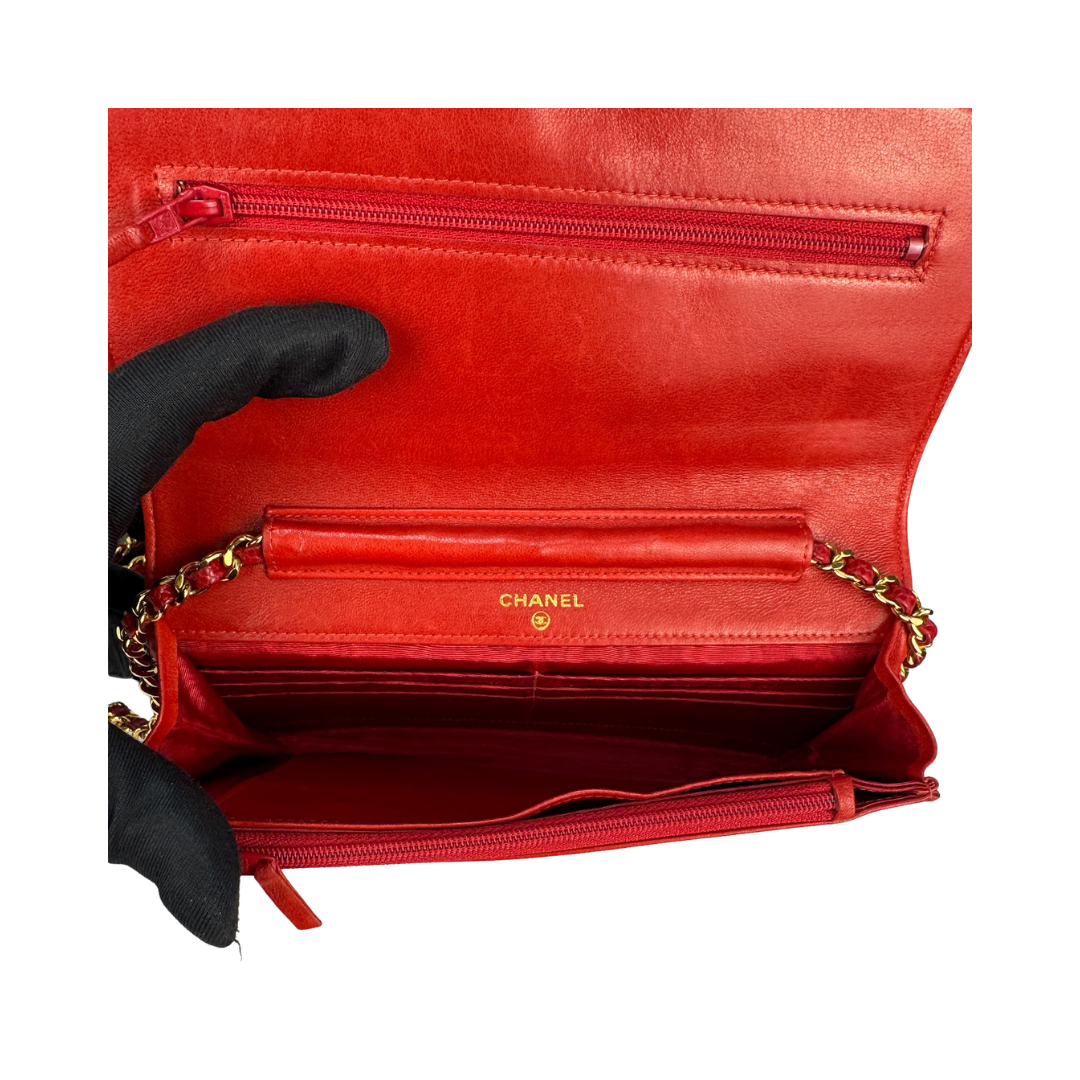 Chanel Red Caviar Timeless Wallet on Chain