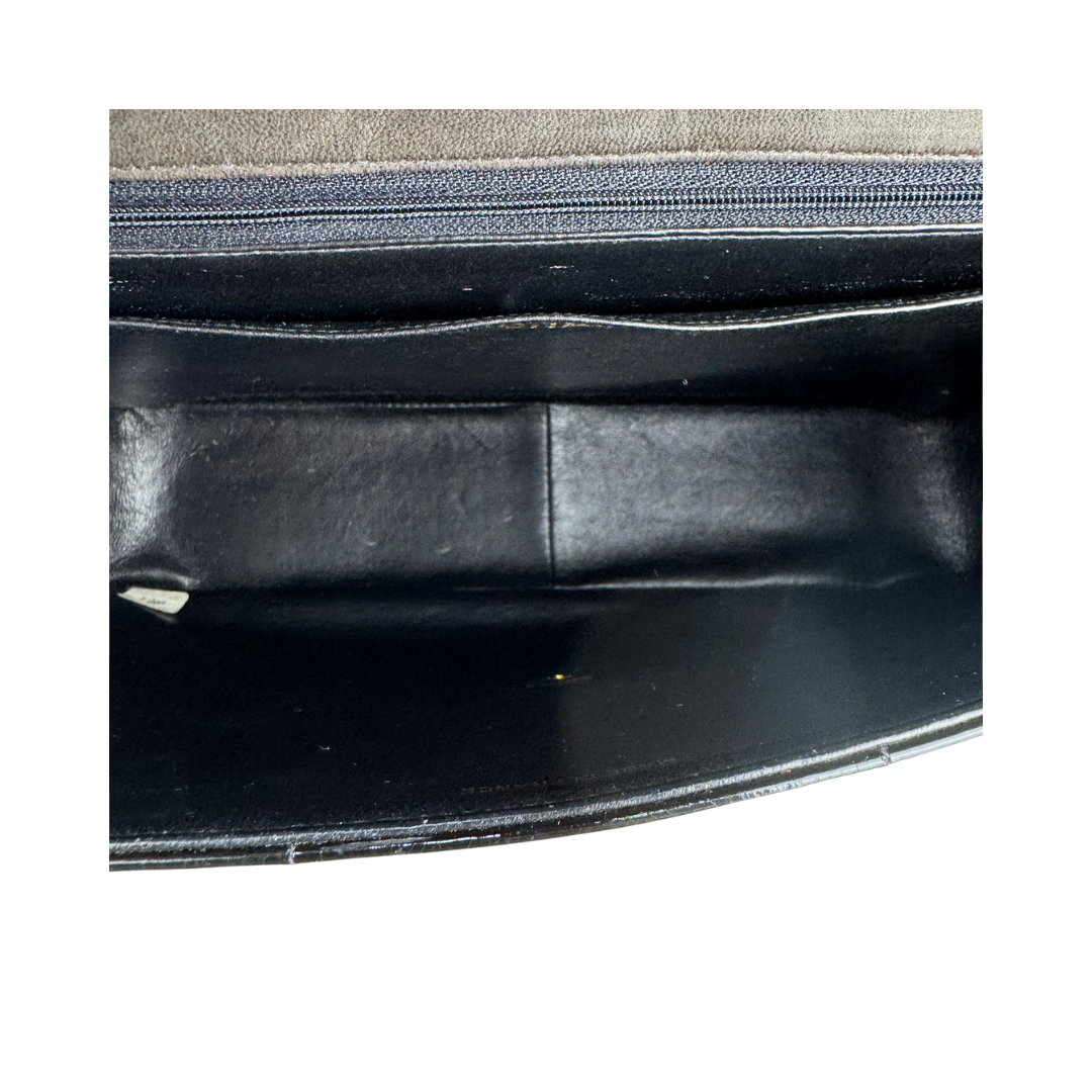 Chanel Black Mademoiselle Patent Jumbo