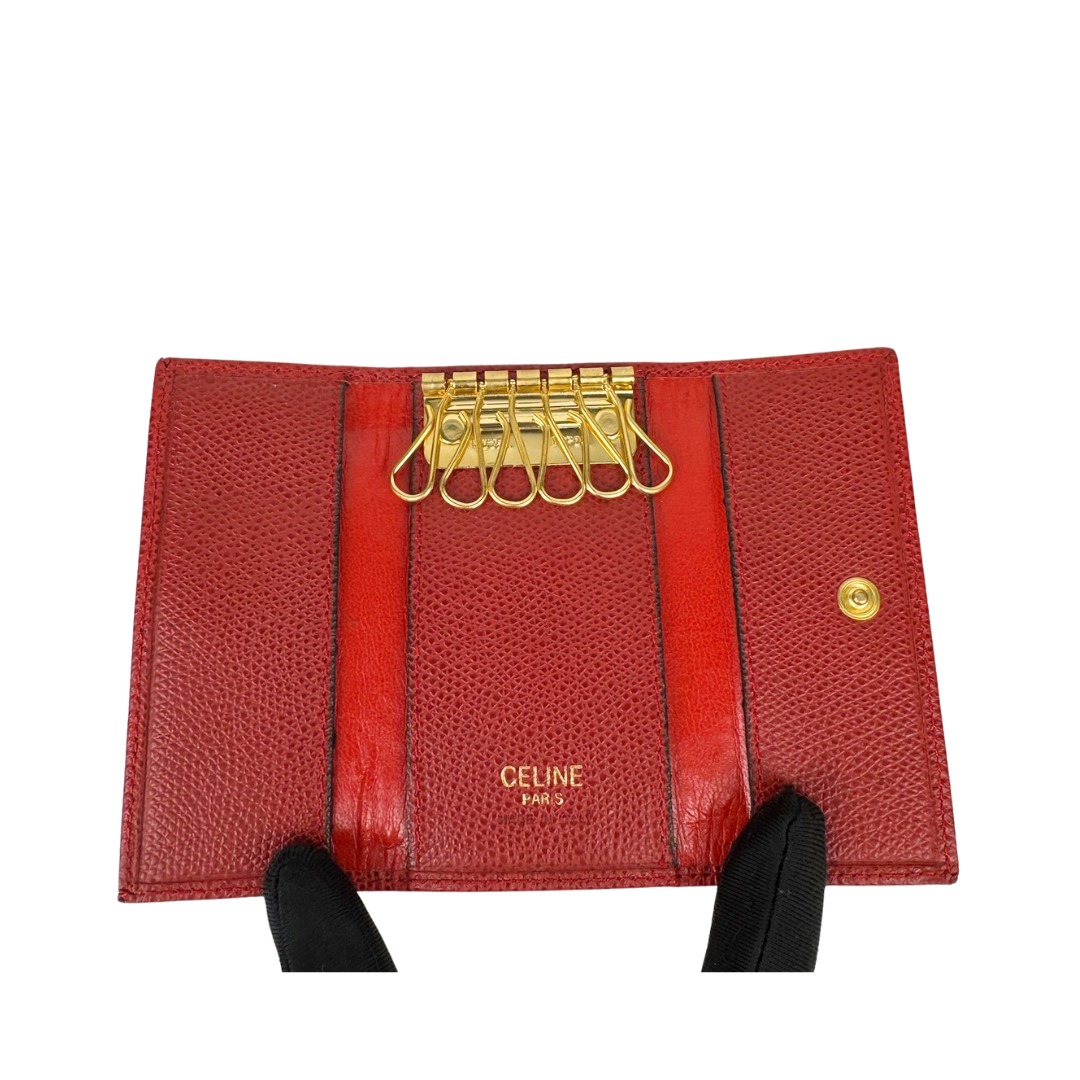 Celine Red Leather Key Holder