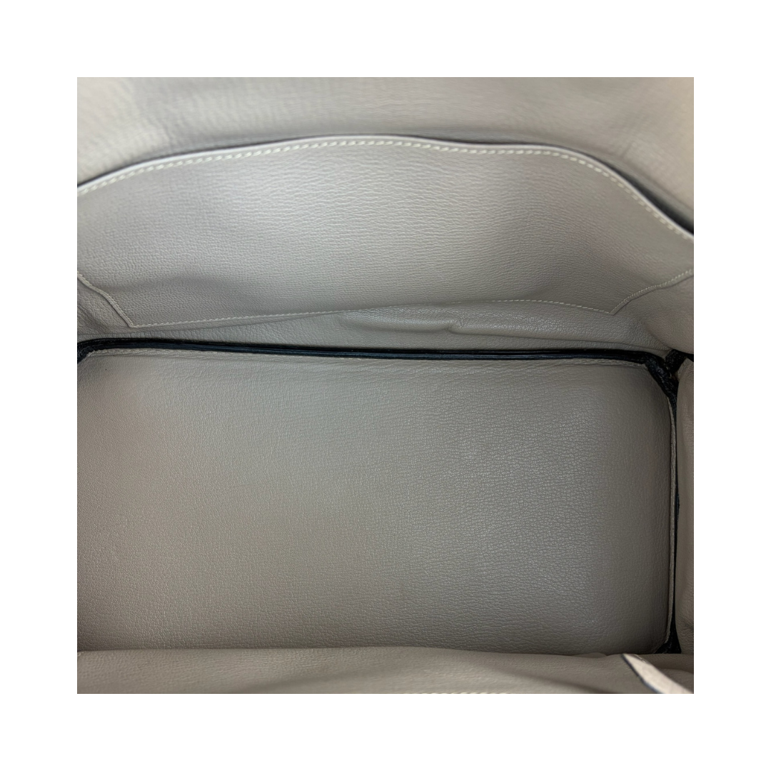 Hermès Clemence Birkin 35 Gris Tourterelle