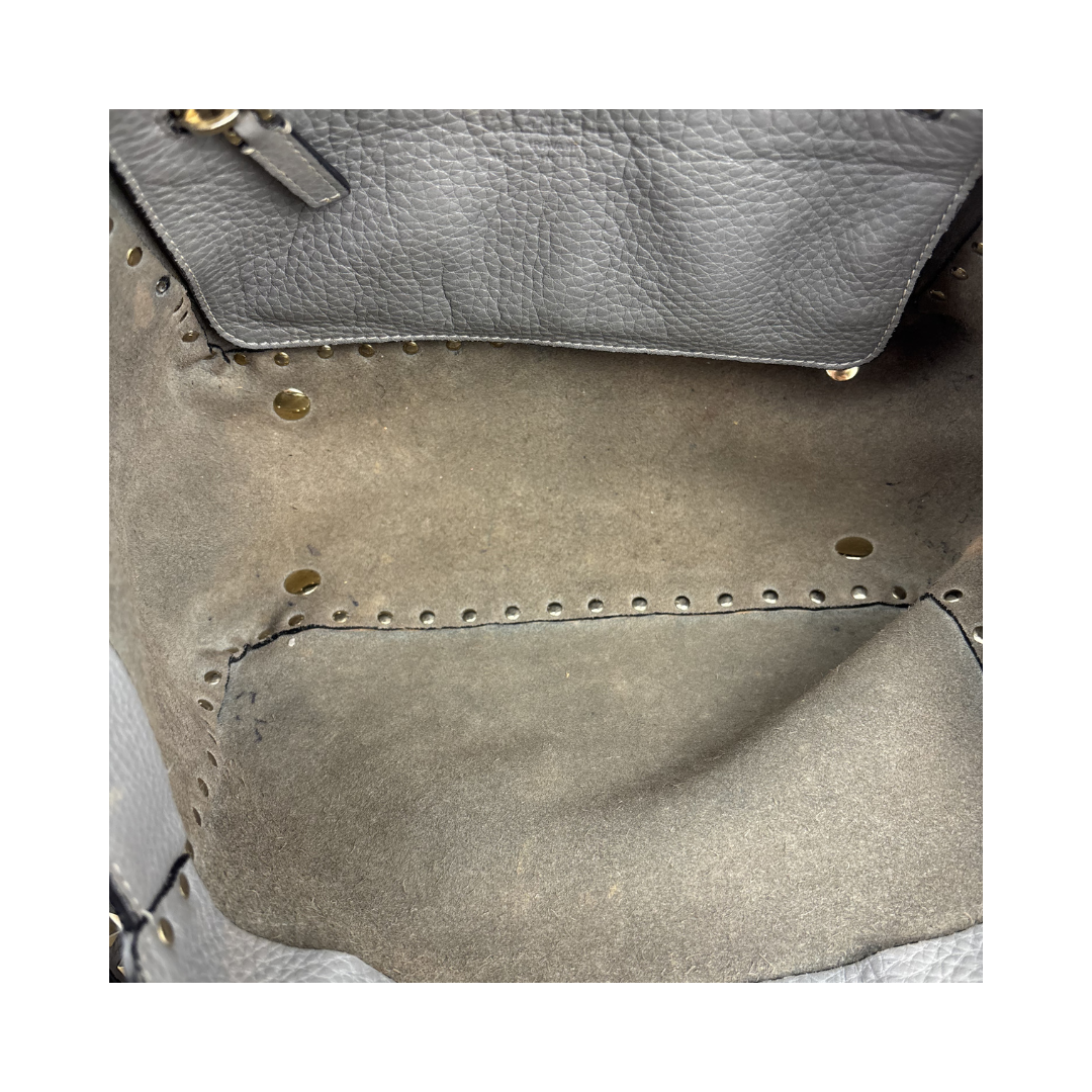 Valentino Grey Rockstud Shoulder Bag