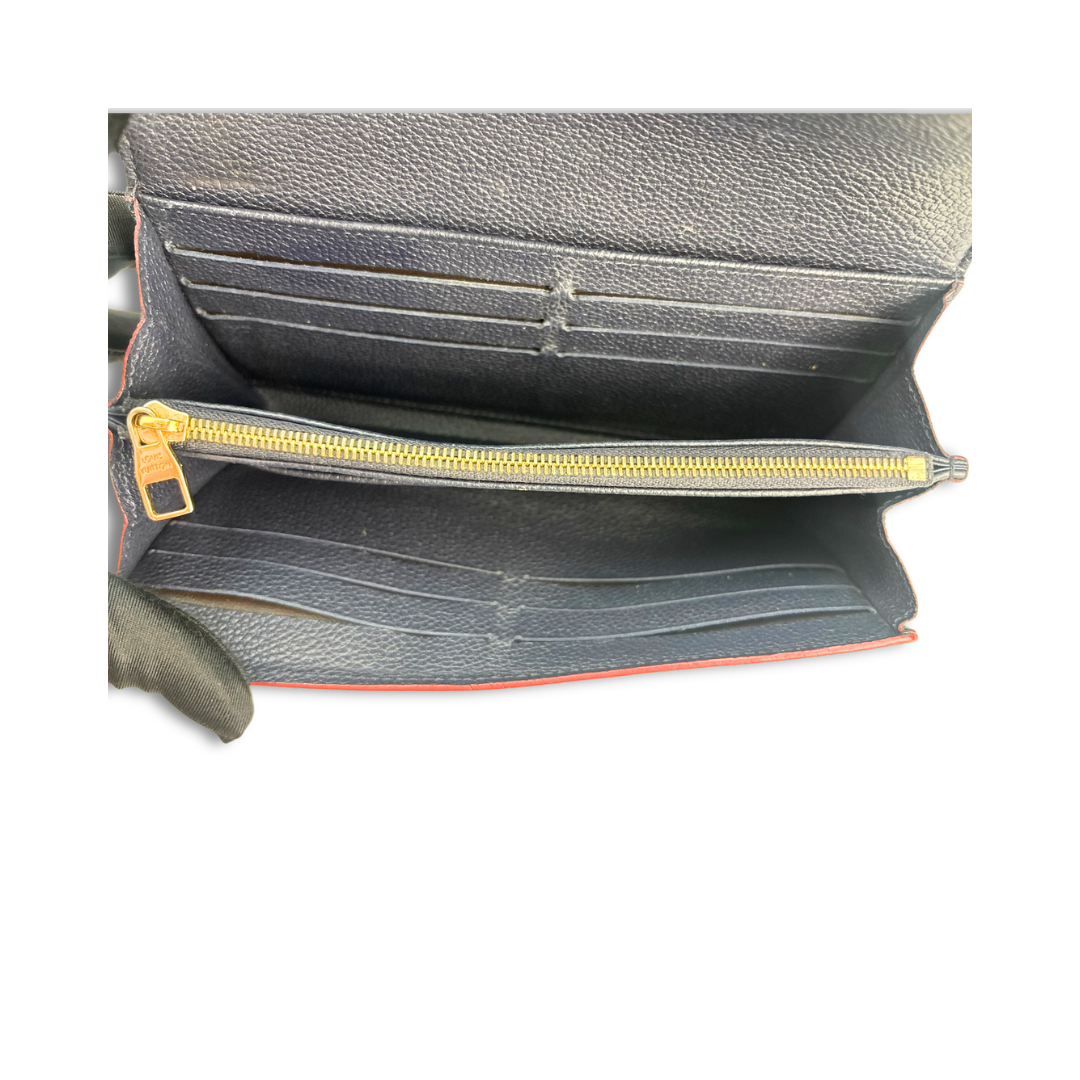 Louis Vuitton Navy Empreinte Sarah Wallet