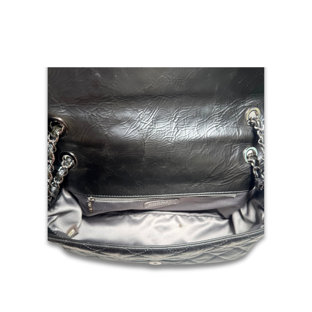 Chanel Black Quilted Glazed Calfskin Flap Shoulder Bag