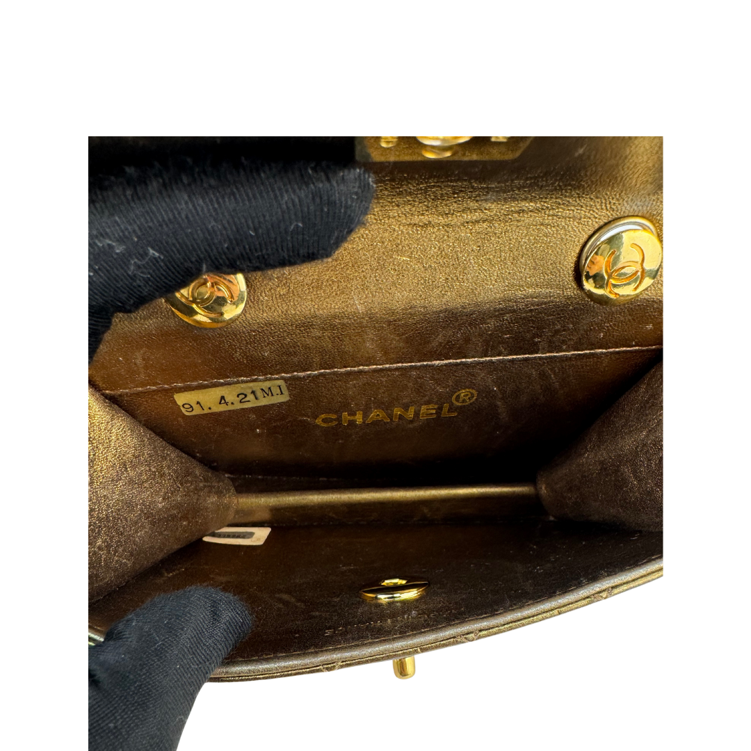 Chanel Metallic Lambskin Extra Mini Single Flap