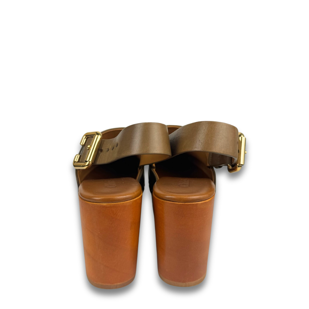 Chloe 80mm Jeannette Studded Clogs - Size 37