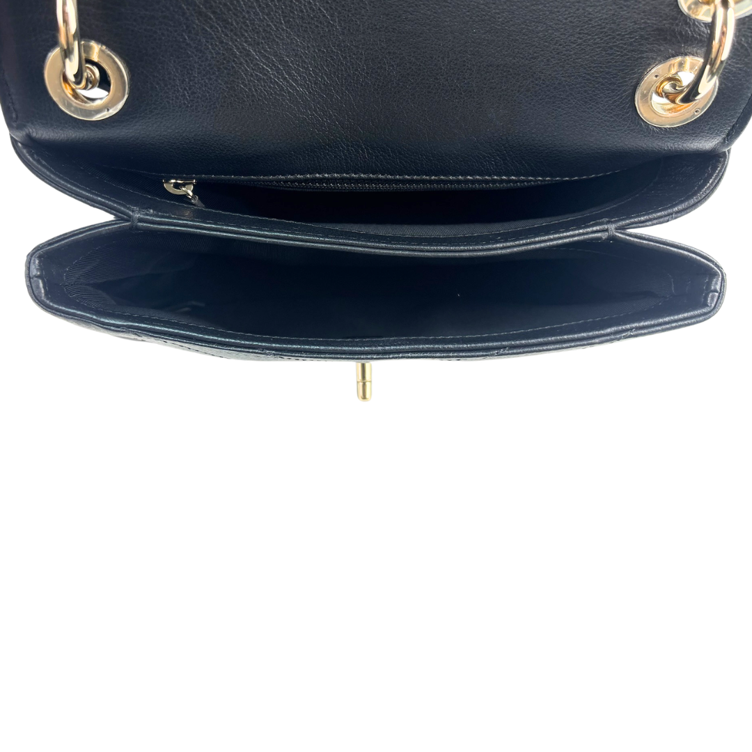 Chanel Chevron Black Coco Top Handle