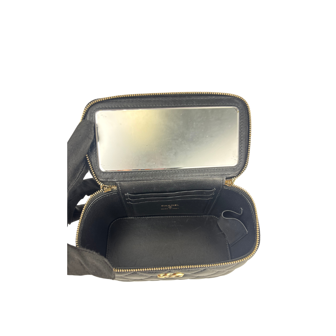Chanel Black Top Handle Mini Vanity