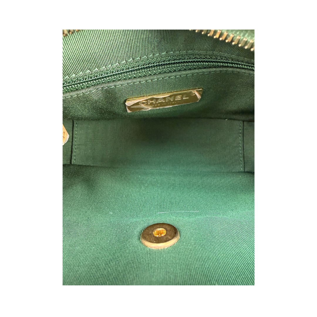 Chanel Green Chanel 19 Quilted Chain Infinity Camera Bag