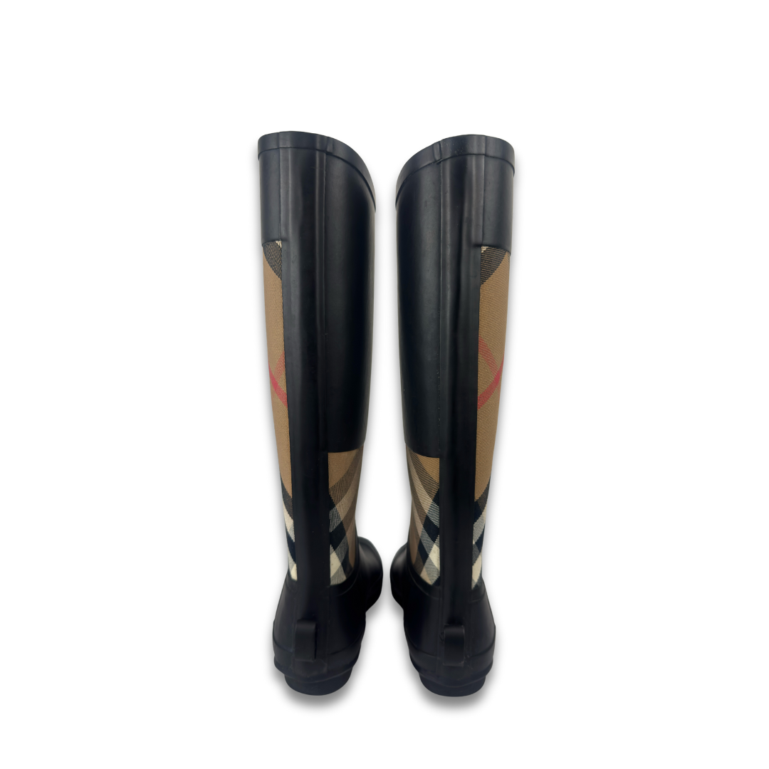 Burberry Vintage Check Rain Boots - Size 37