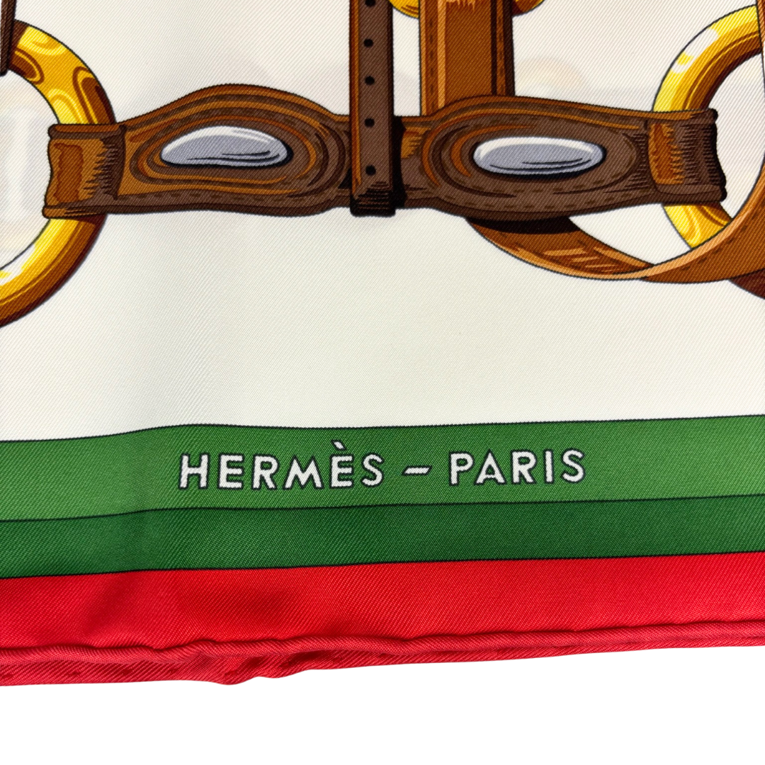 Hermès "Coaching" Silk Scarf 90