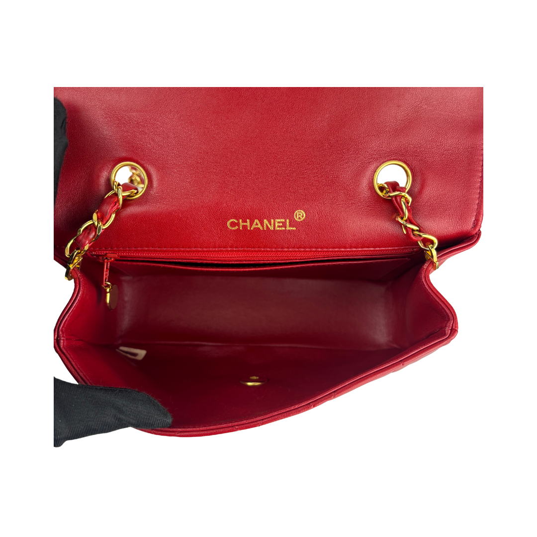 Chanel Red Mademoiselle Single Flap