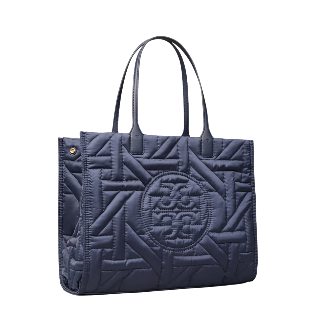 Tory Burch Fleming Mini Navy Leather Bucket Bag in Blue