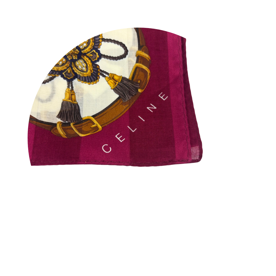 Celine Magenta Tassel Cotton Handkerchief