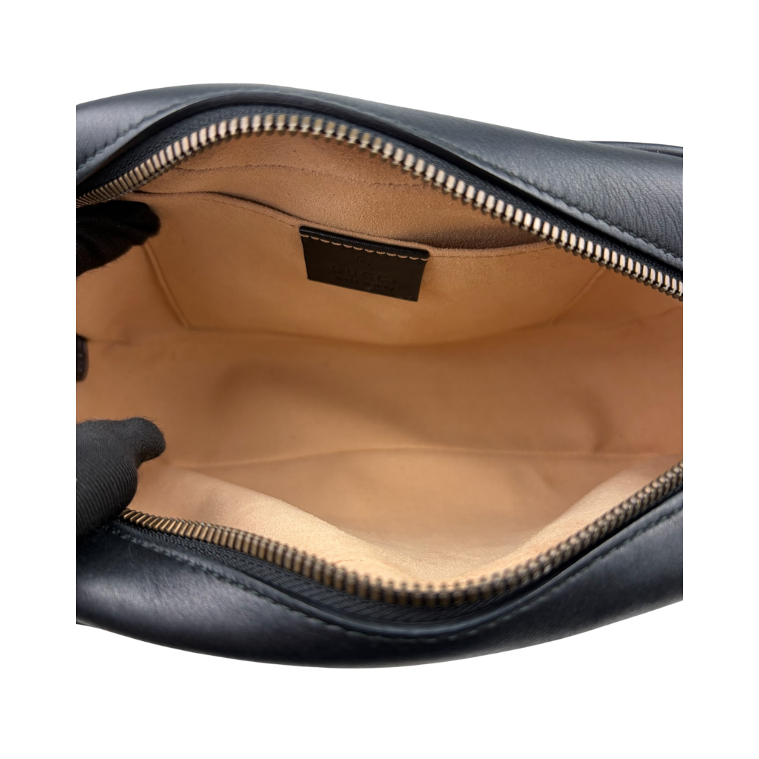 Gucci Pearl Black Marmont Camera Bag