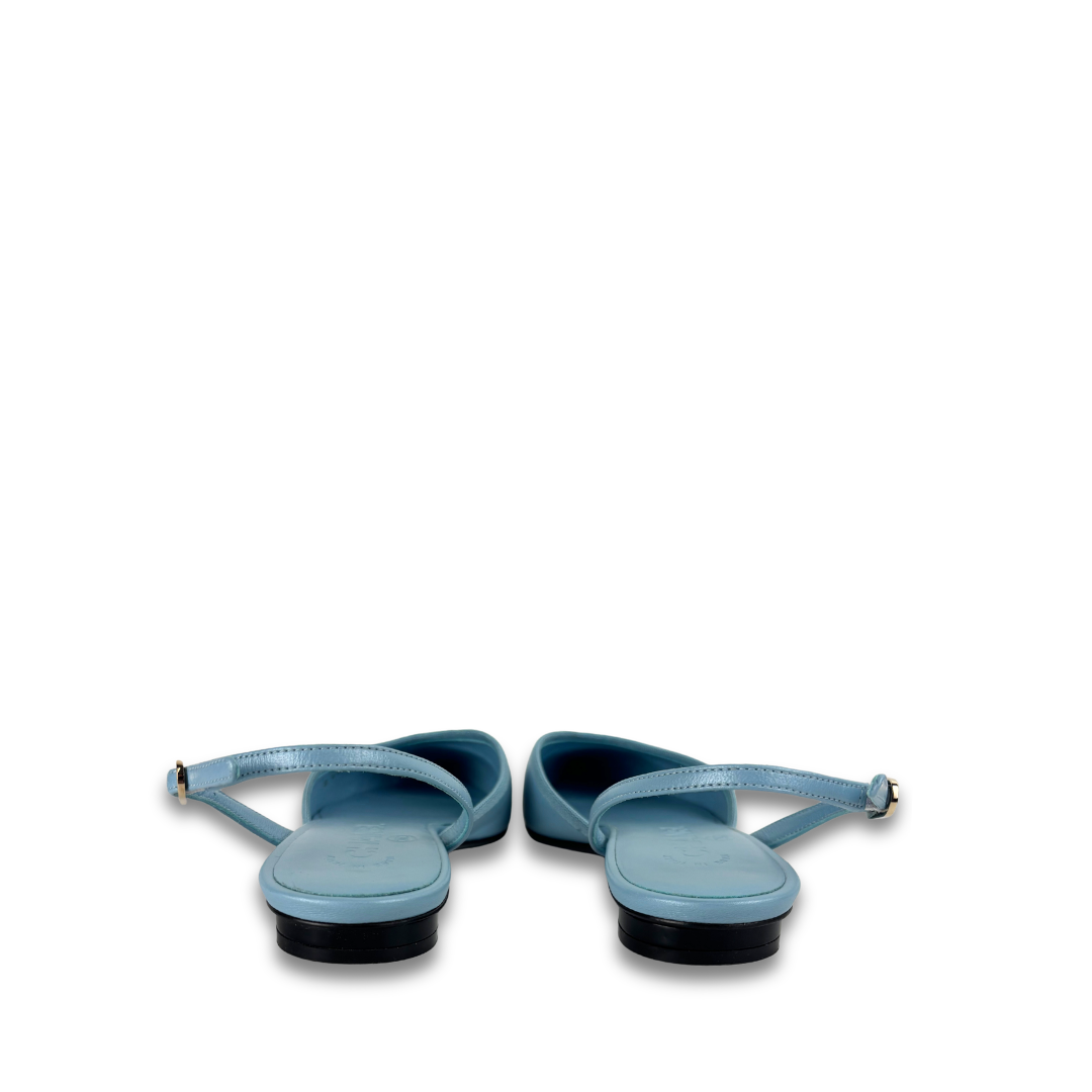 Chanel Pointed Cap-Toe Flat Slingbacks - Size 37