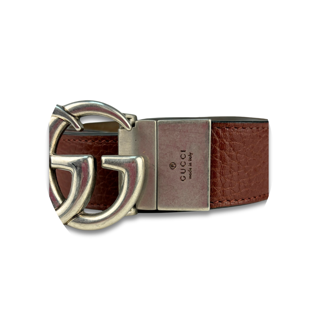 Gucci Marmont Burgundy Reversible Belt - Size 90
