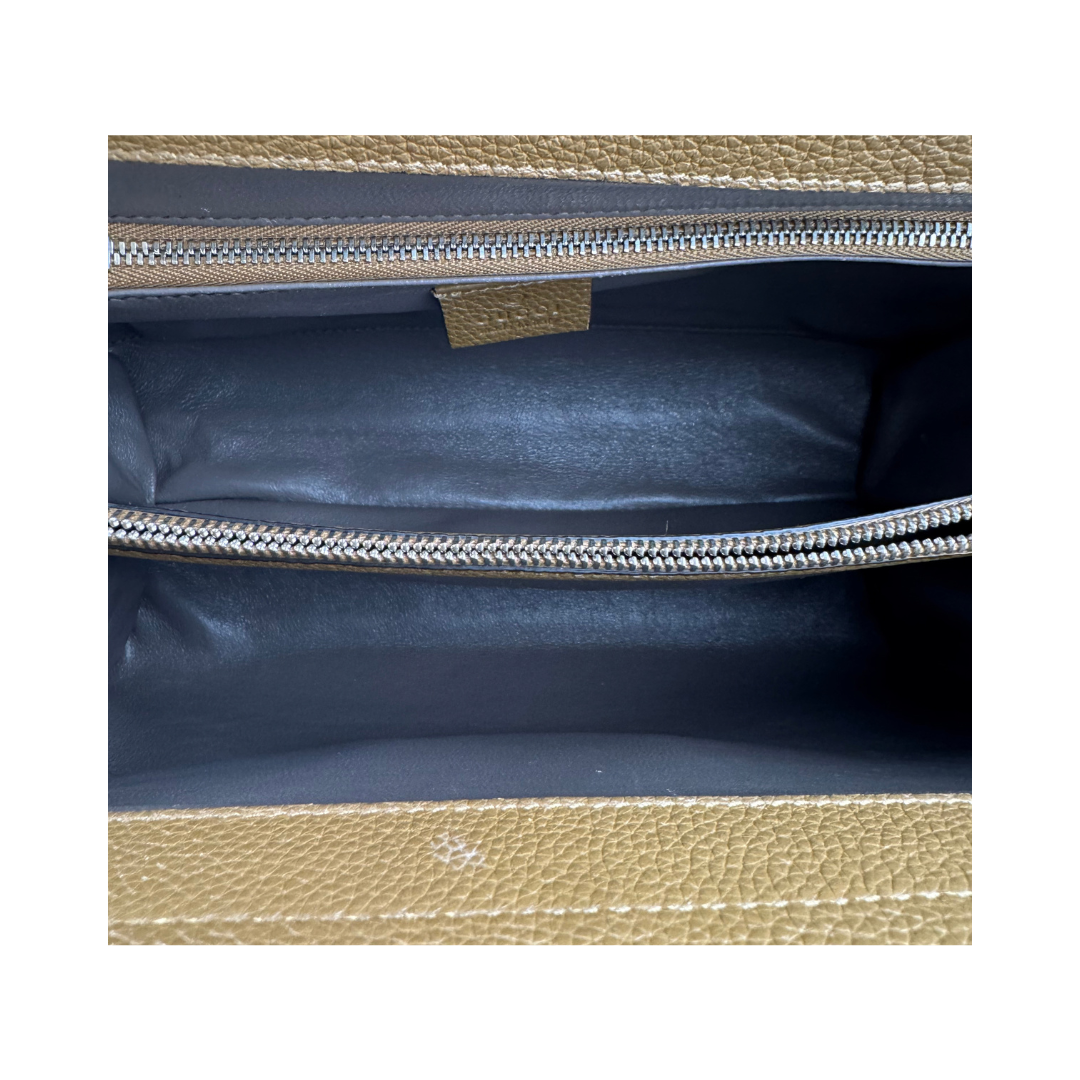 Gucci Small Brown Calfskin Zumi Top Handle Bag