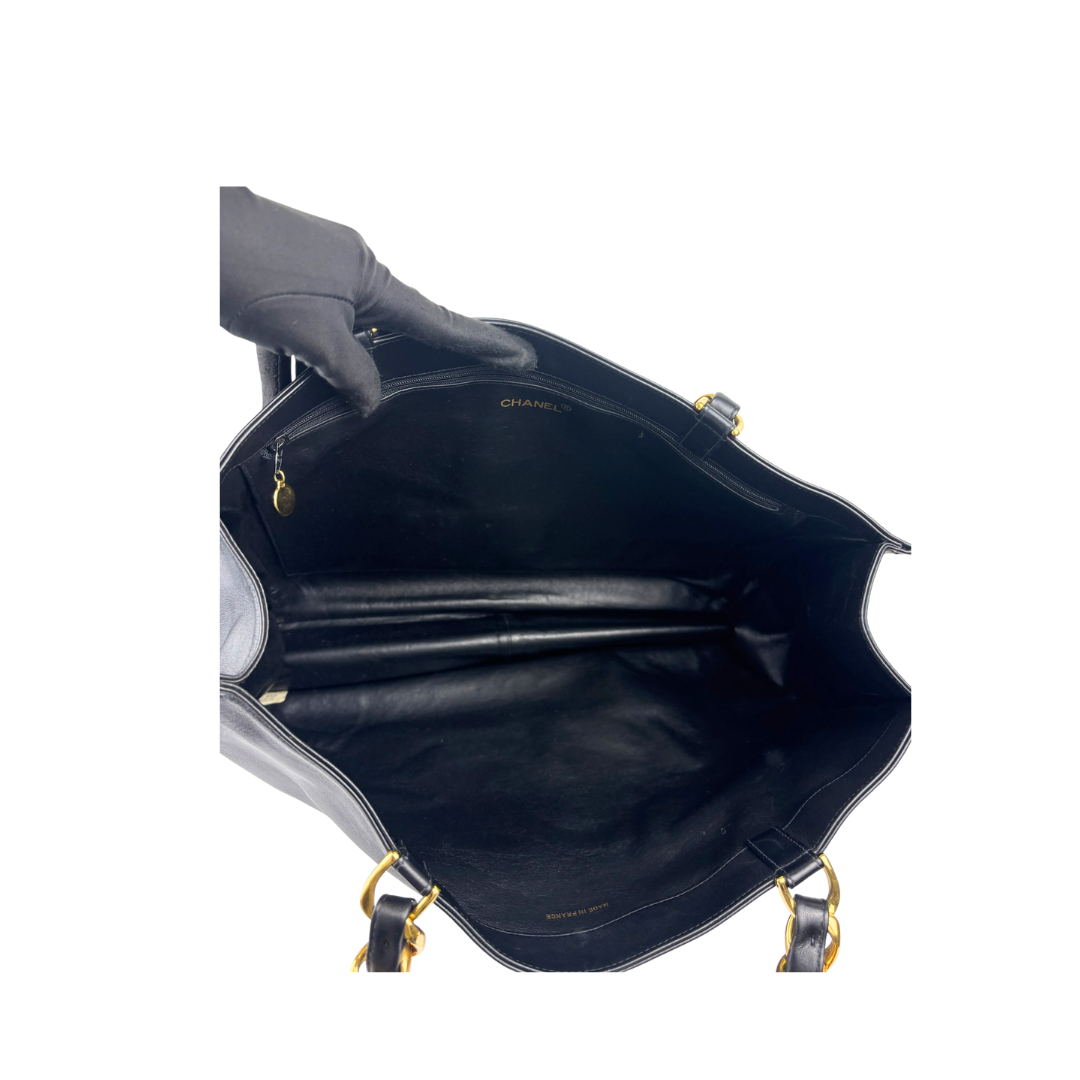 Chanel Black Timeless Jumbo Chain Tote