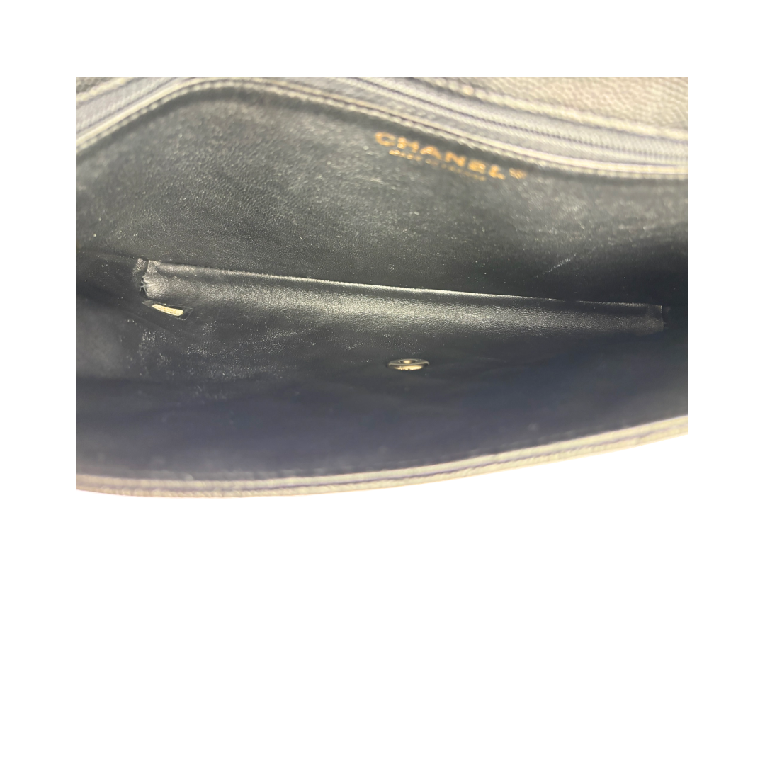 Chanel Black Caviar Classic Flap Clutch