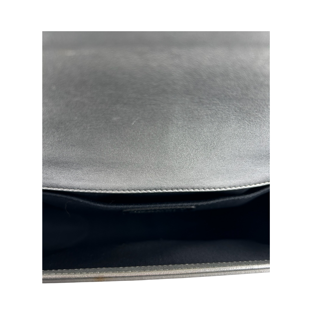 Chanel Metallic Patent Leather Medium Boy Bag