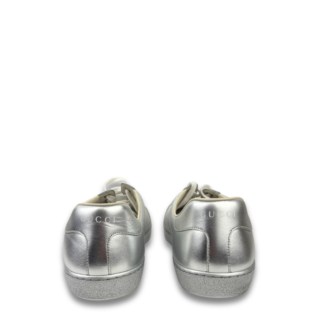 Gucci Men's Silver Sneakers - Size 10