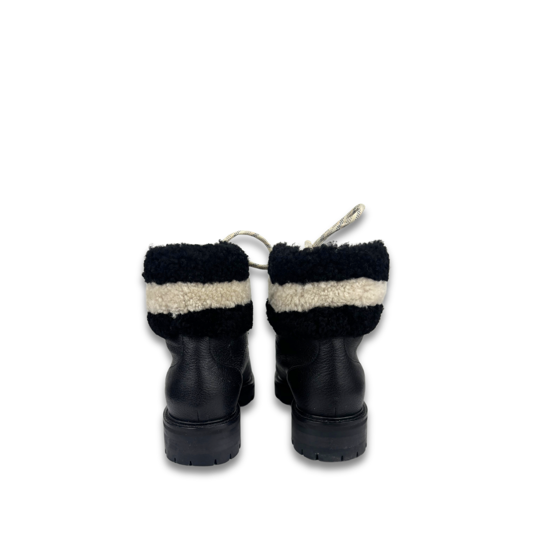 Jimmy Choo Eshe Shearling Combat Boots - Size 36