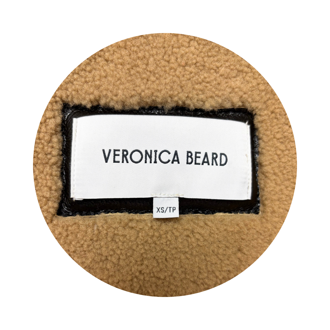 Veronica Beard Danika Leather Shearling Jacket - Size XS