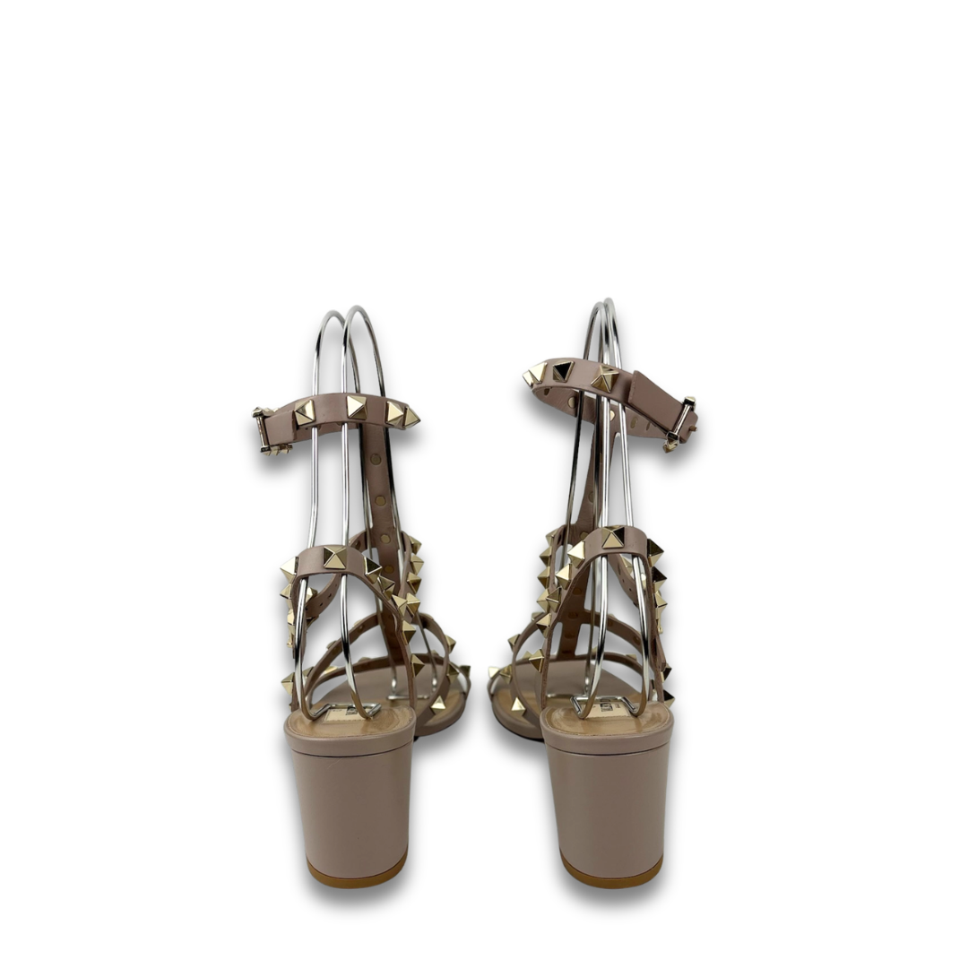 Valentino Rockstud Block Heel Sandals - Size 37