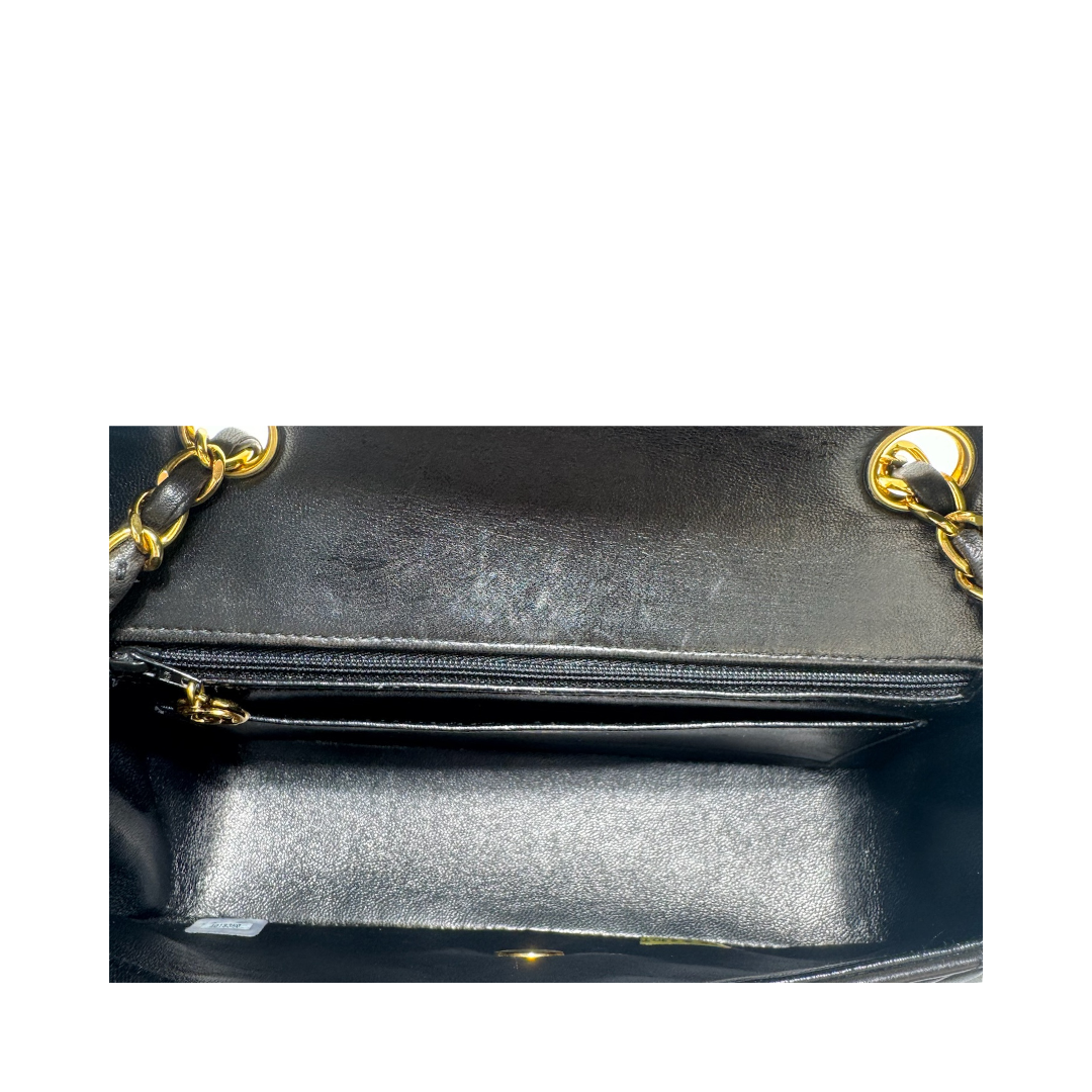 Chanel Black Lambskin Small Diana