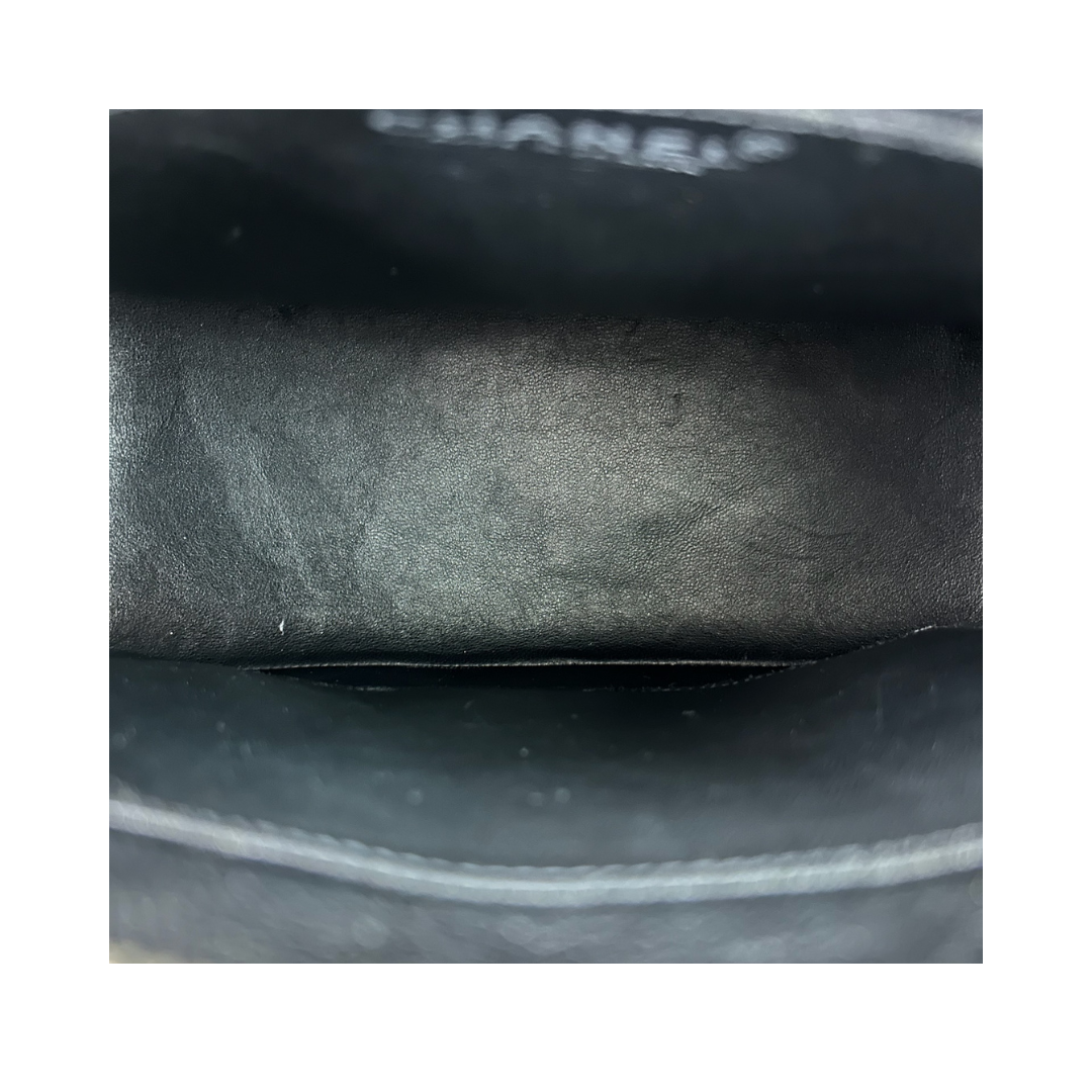 Chanel Black Patent Leather Medallion Tote