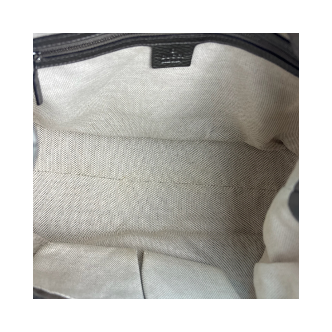 Gucci Metallic Pewter Soho Chain Tote