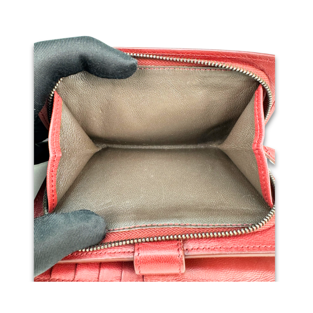 Bottega Veneta Dark Red Intrecciato Mid Size Wallet