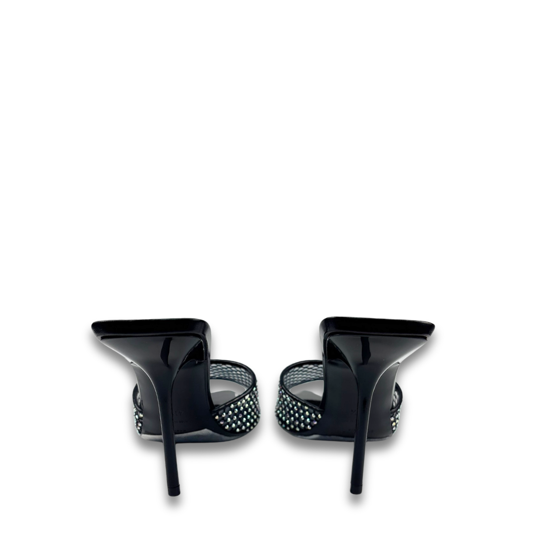YSL Disco Crystal-Embelished Mules- Size 41.5