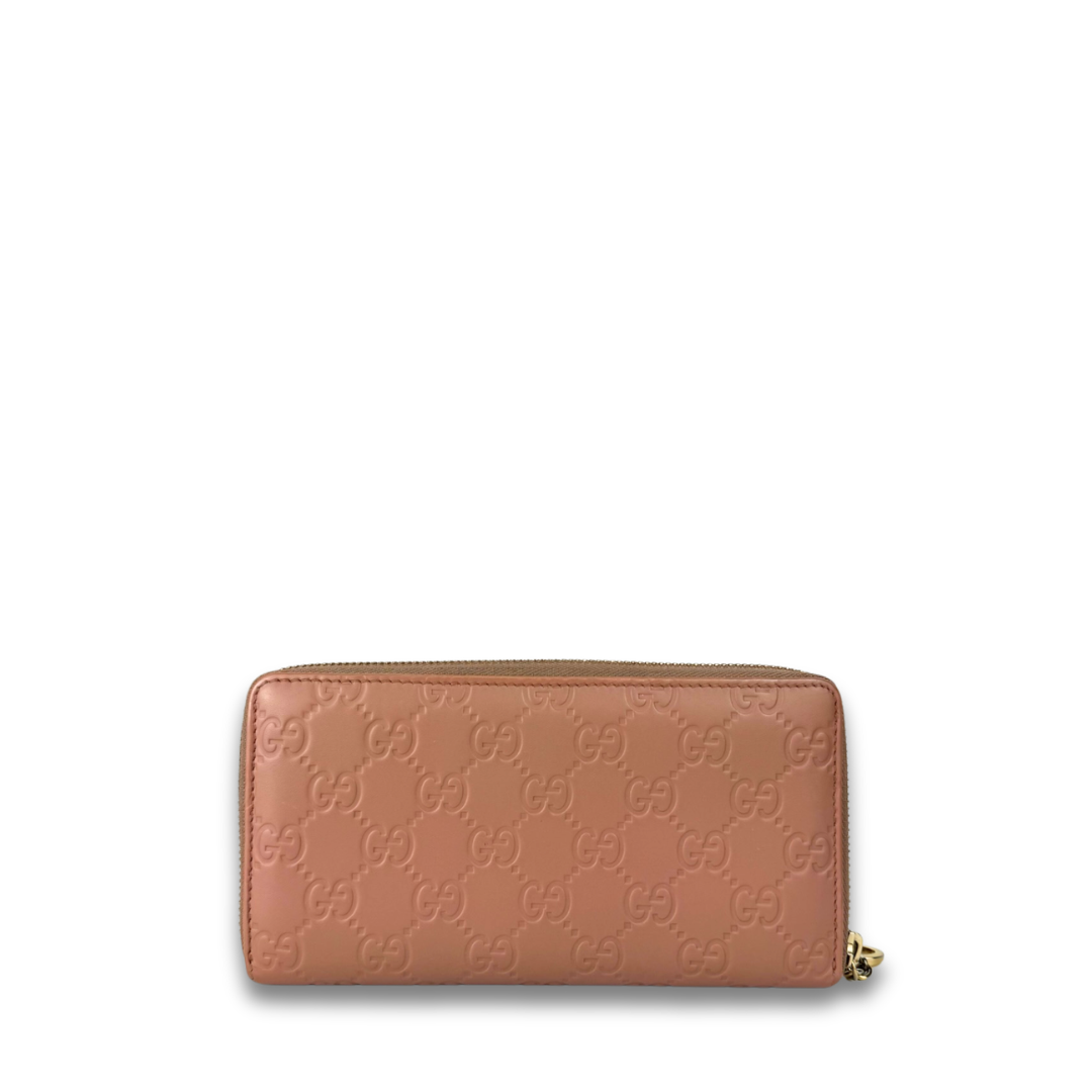 Gucci Beige Guccissima Zipper Wallet