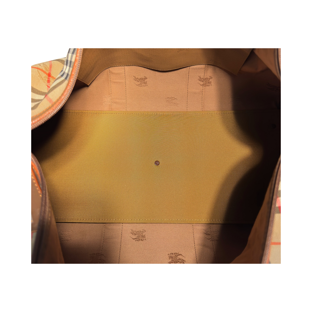 Burberry Check Travel Boston Bag